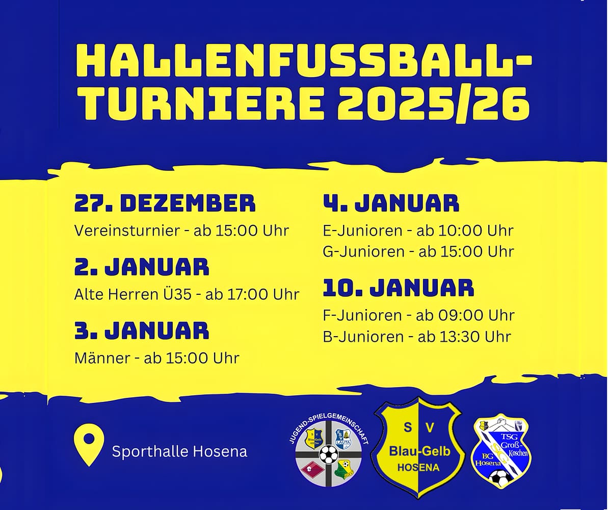 Hallenturniere des SV BG Hosena 25/26